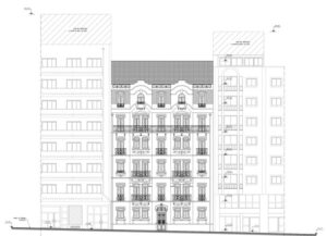 Levantamento Arquitetónico Alçado Avenida Conde Valbom Lisboa