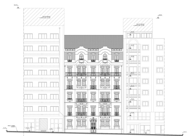 Levantamento Arquitetónico Alçado Avenida Conde Valbom Lisboa